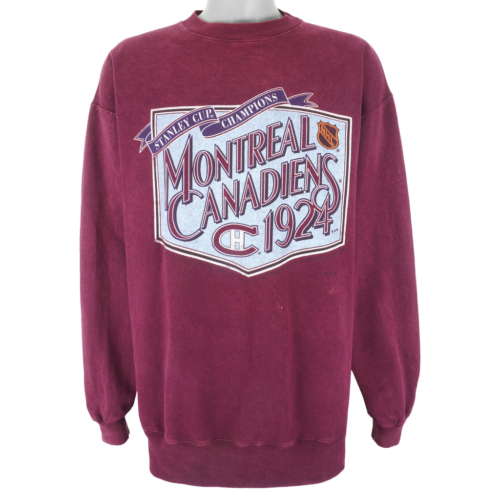 NHL (Nutmeg) - Montreal Canadiens Crew Neck Sweatshirt 1990s X-Large Vintage Retro Hockey