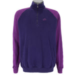 Nike - Purple & Blue Grey Tag 1/4 Zip Sweatshirt 1990s Large