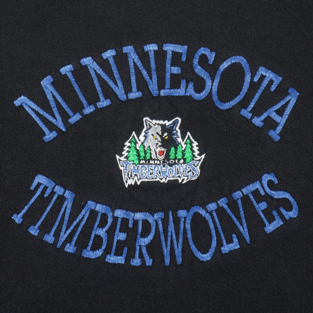 NBA (Logo 7) -  Minnesota Timberwolves Embroidered Sweatshirt 1990s X-Large Vintage Retro Basketball