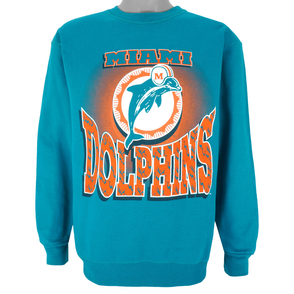 NFL - Miami Dolphins Crew Neck Sweatshirt 1990s Medium Vintage Retro Football