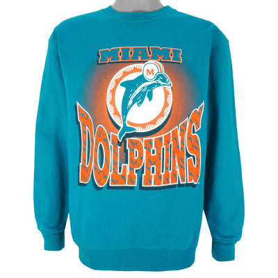 NFL (Team Rated) - Miami Dolphins Crew Neck Sweatshirt 1990s Medium