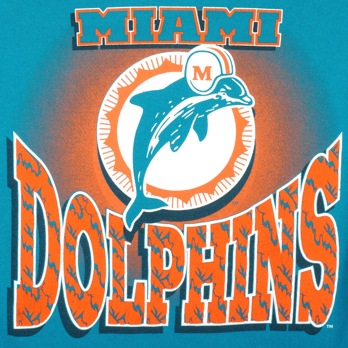 NFL - Miami Dolphins Crew Neck Sweatshirt 1990s Medium Vintage Retro Football