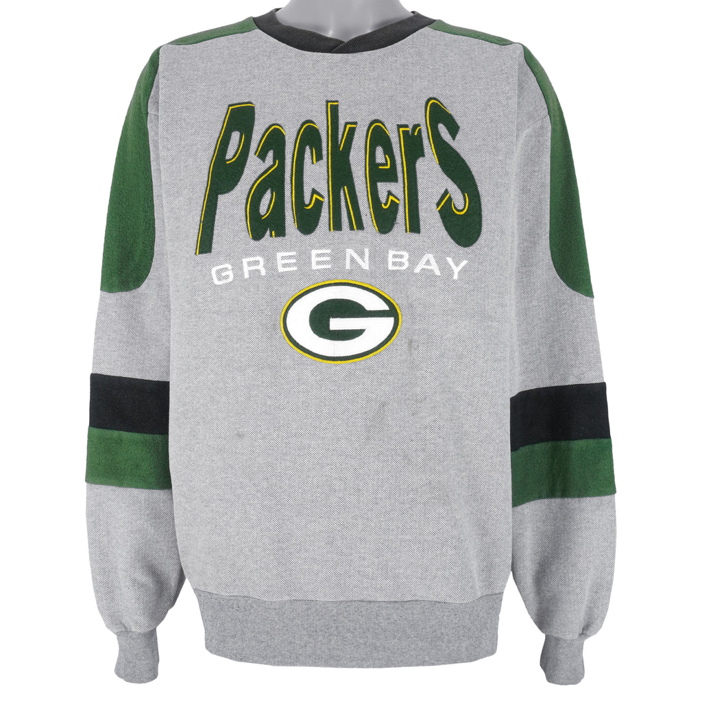 NFL (Jerzees) - Green Bay Packers Crew Neck Sweatshirt 1990s X-Large Vintage Retro Football