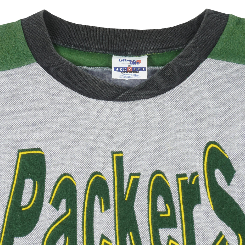 NFL (Jerzees) - Green Bay Packers Crew Neck Sweatshirt 1990s X-Large Vintage Retro Football