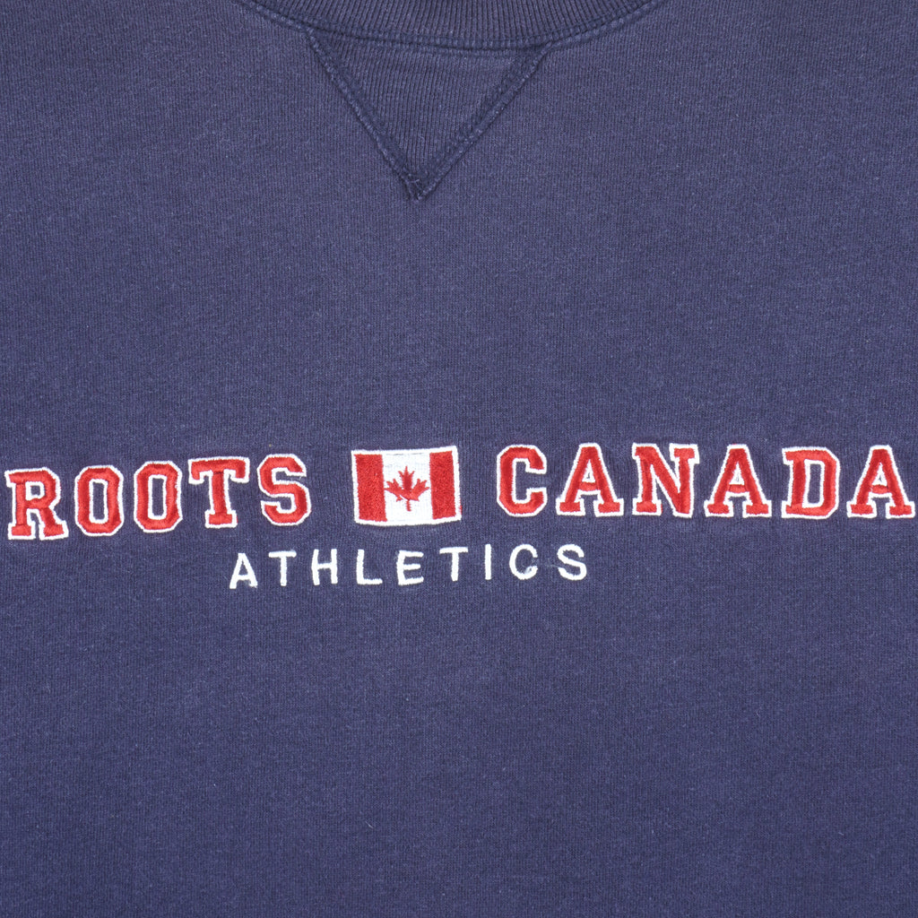 Vintage - Roots Canada Crew Neck Sweatshirt 1990s Medium Vintage Retro