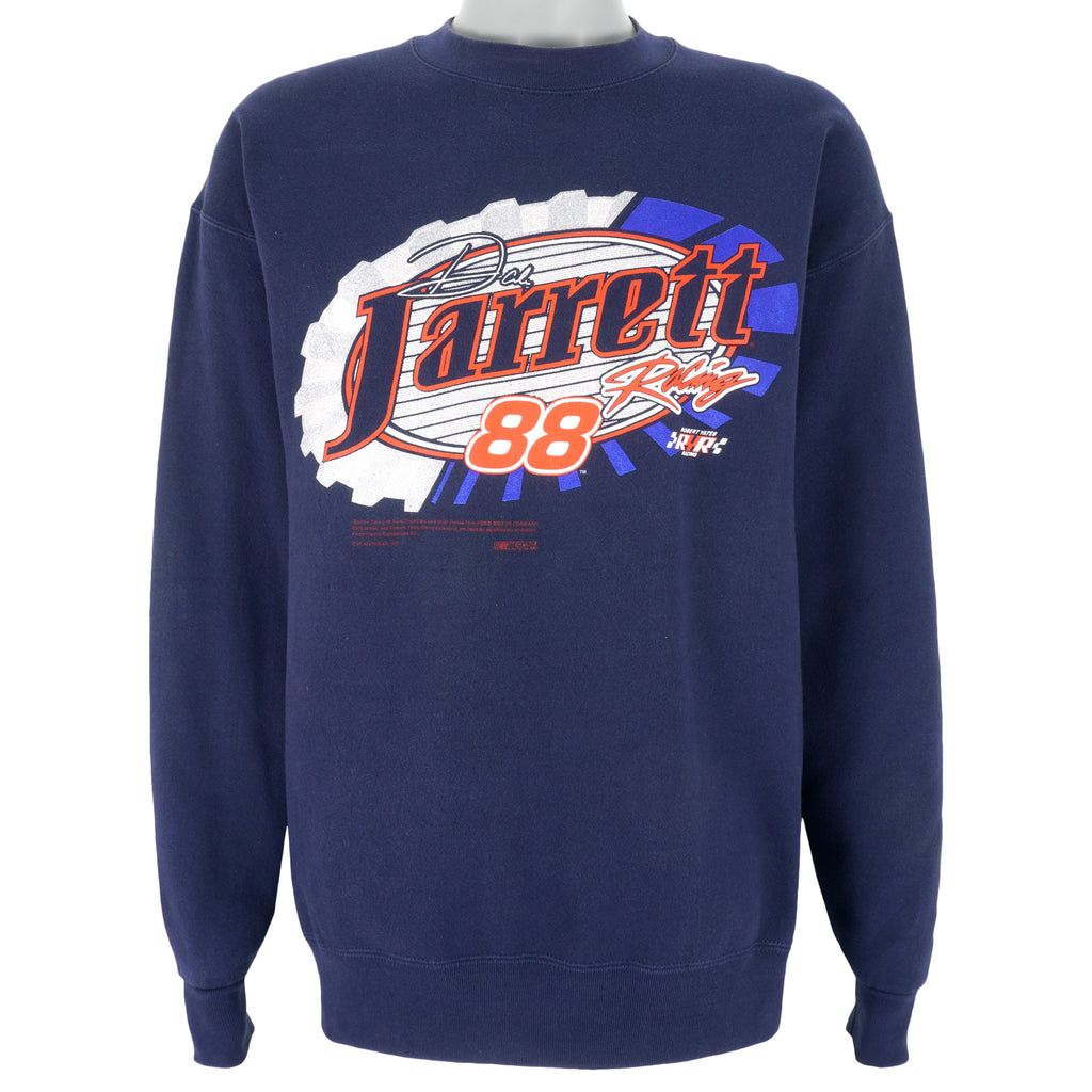 NASCAR (Chase) - Blue Dale Jarrett #88 Sweatshirt 1990s Large Vintage Retro