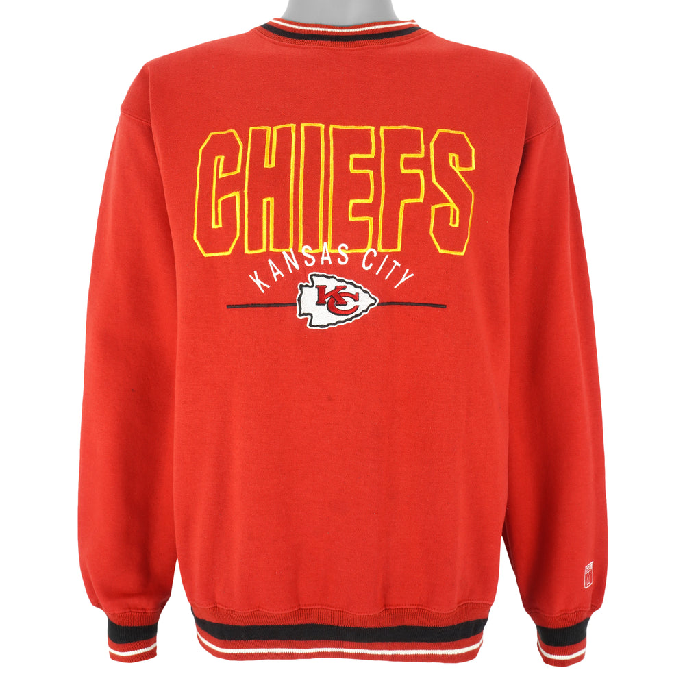 NFL (Logo 7) - Kansas City Chiefs Embroidered Sweatshirt 1990s Large Vintage Retro Football