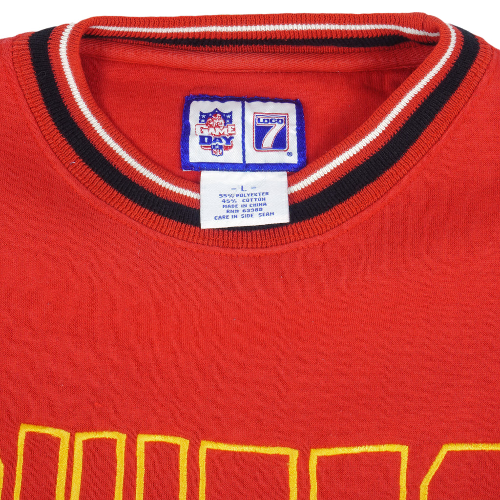 NFL (Logo 7) - Kansas City Chiefs Embroidered Sweatshirt 1990s Large Vintage Retro Football