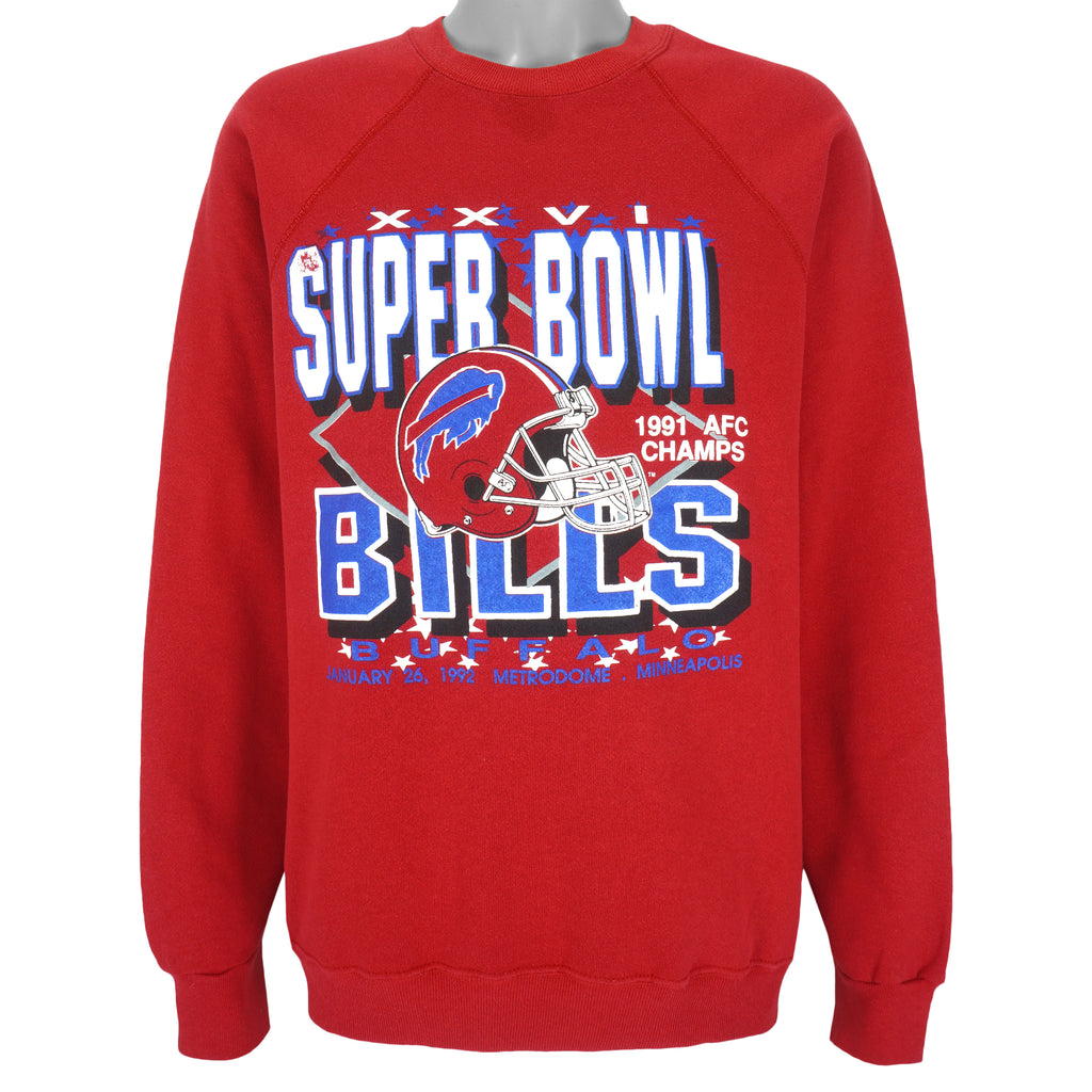 NFL - Buffalo Bills, Super Bowl 28th Crew Neck Sweatshirt 1991 2X-Large Vintage Retro Football