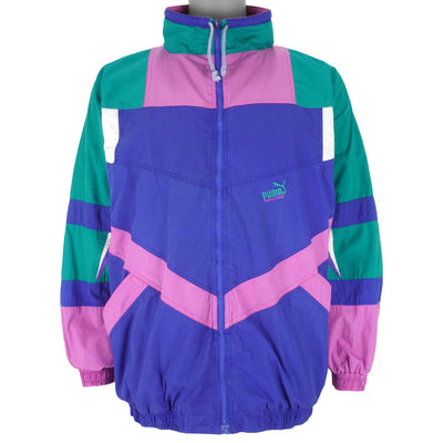 Puma - Green Pink & Blue Colorblock Jacket 1990s X-Large