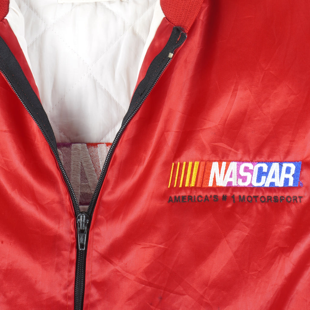 NASCAR (Taylor) - Americas Motorsport Satin Jacket 1990s Medium Vintage Retro