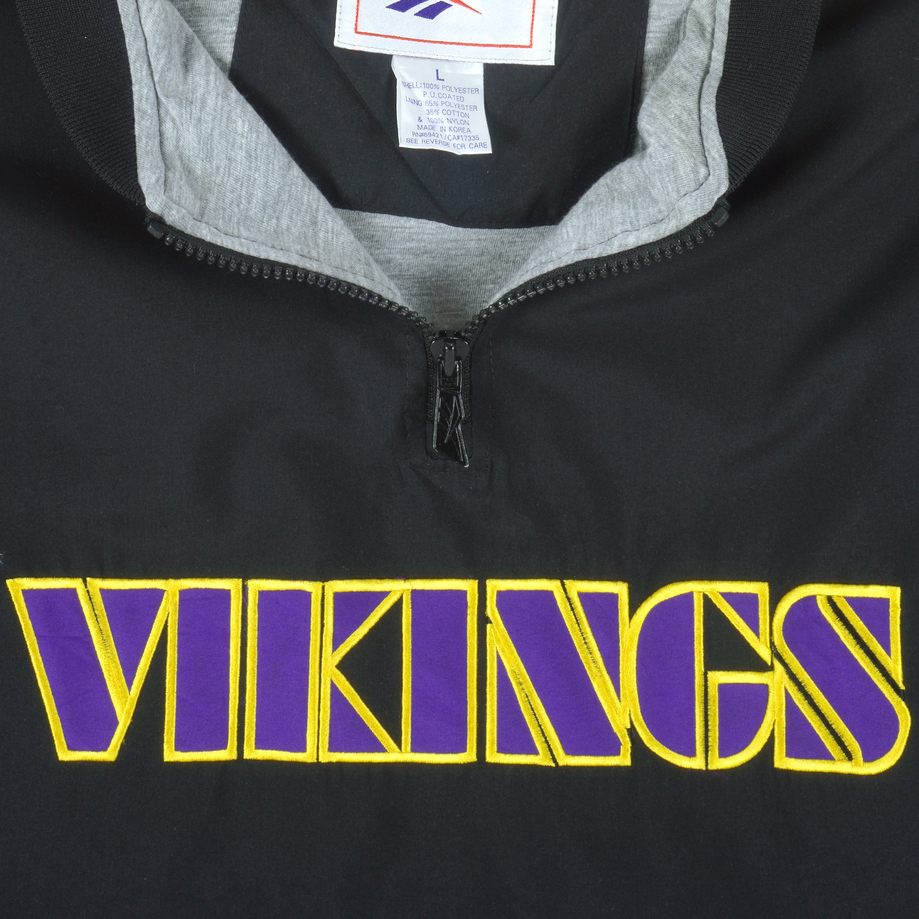 Reebok - Minnesota Vikings 1/4 Zip Windbreaker 1990s Large Vintage Retro Football