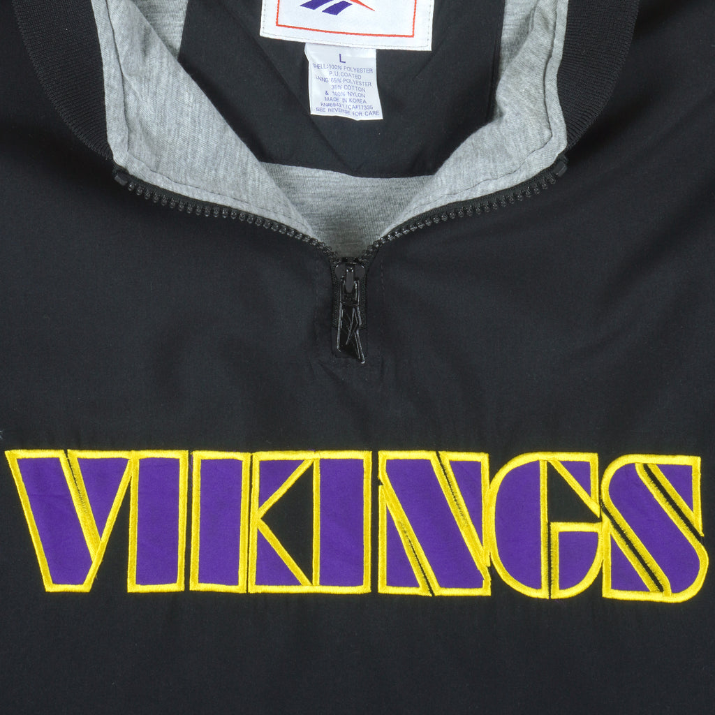Reebok - Minnesota Vikings 1/4 Zip Windbreaker 1990s Large Vintage Retro Football