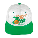 Logo 7 - 7-Up, Shoot Out Leather Basketball Strapback Hat 1990s OSFA Vintage Retro
