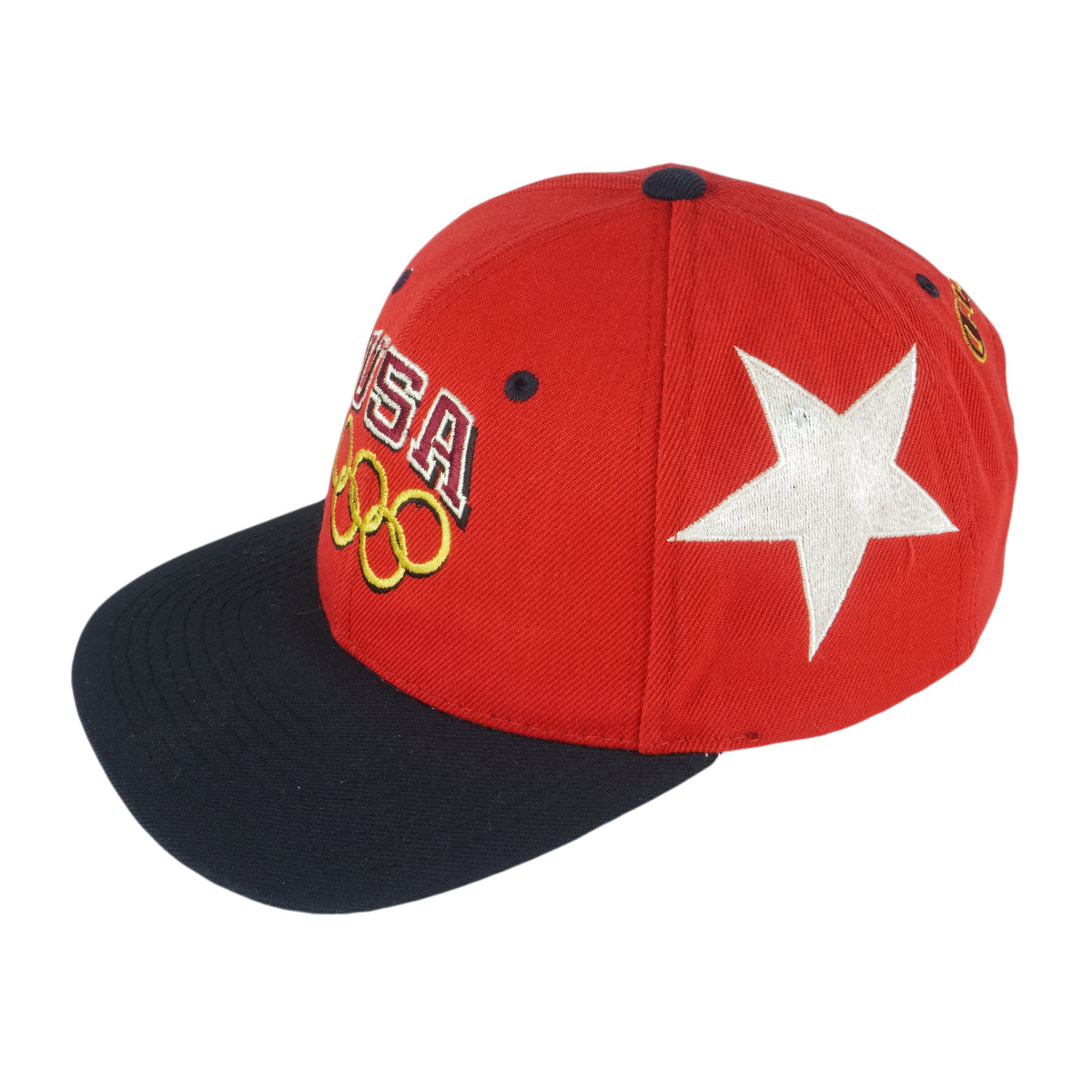 Champion - Team USA Olympic Rings Embroidered Wool Snapback Hat 1996 OSFA Vintage Retro