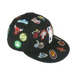 NBA (New Era) - Embroidered Team Logo All-Over-Print Fitted Hat 7-1/2