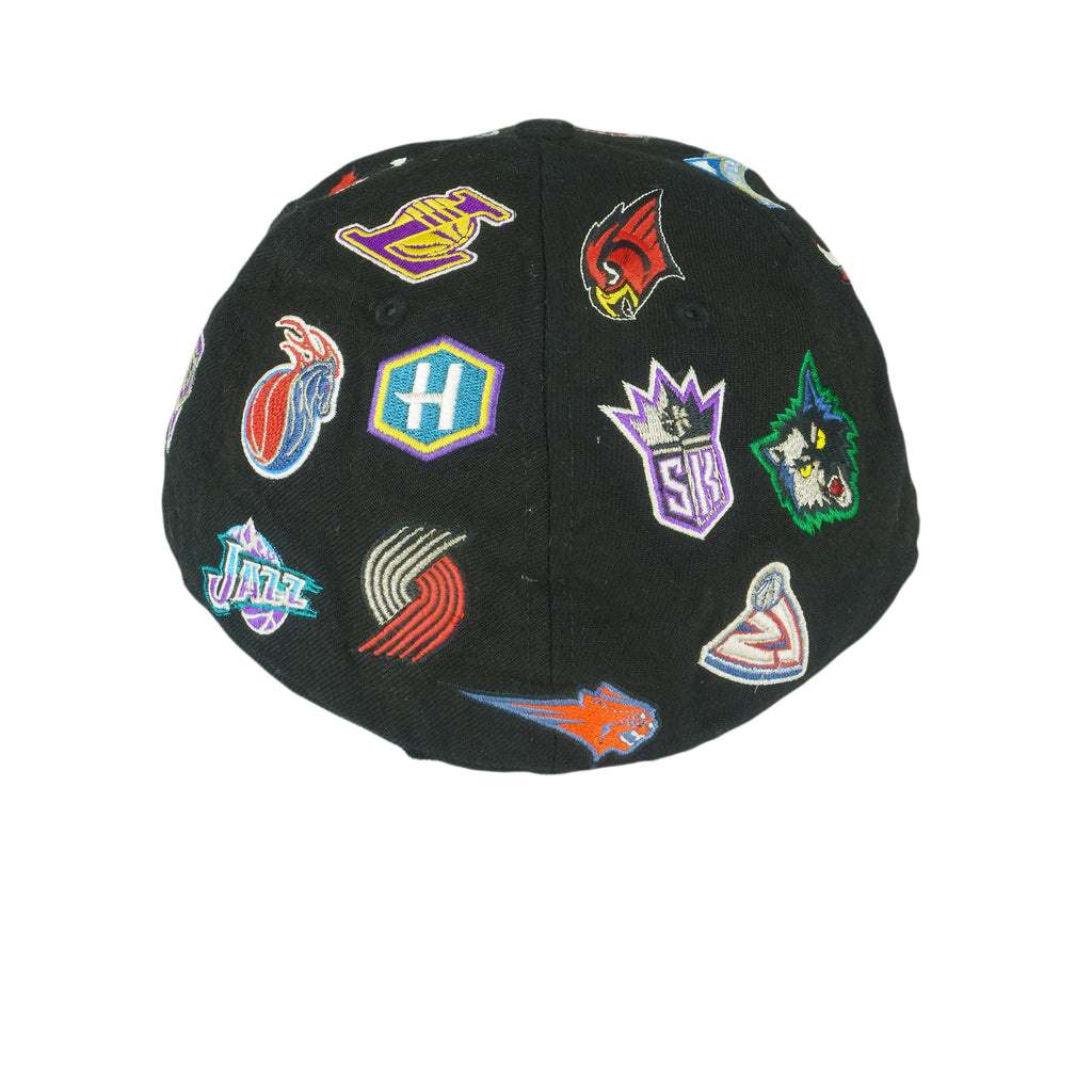 NBA (New Era) - Embroidered Team Logo All-Over-Print Fitted Hat 7-1/2