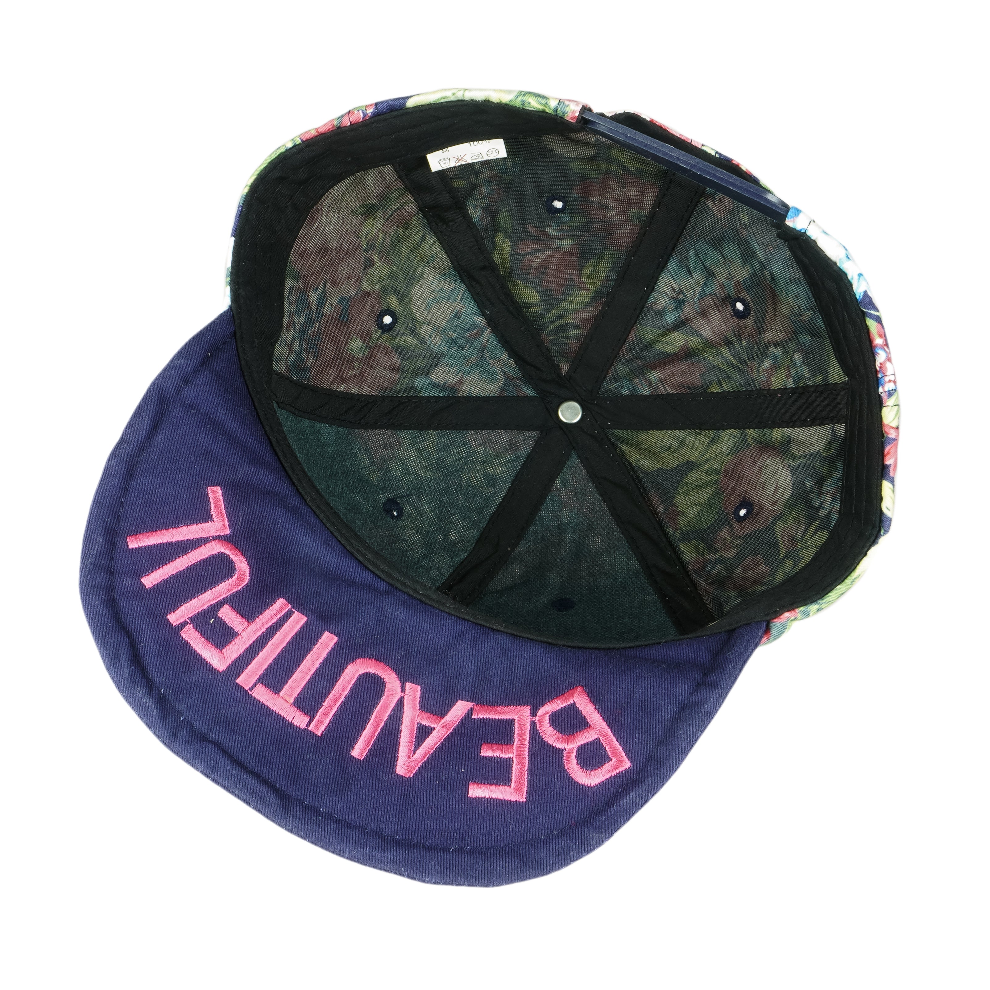 Vintage - Floral Beautiful Spell-Out Snapback Hat OSFA