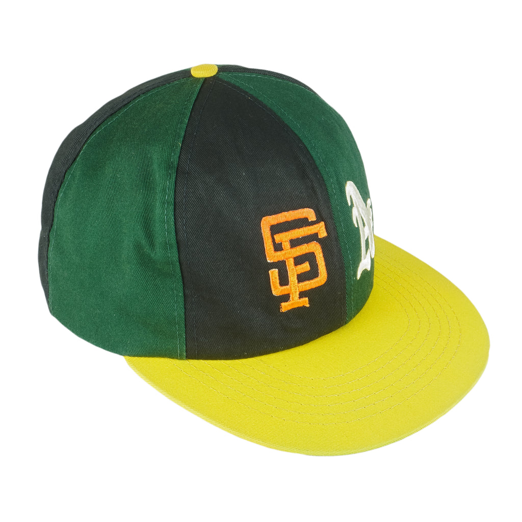 MLB  (ANNCO) - San Francisco Giants / Oakland Athletics Snapback Hat 1990s OSFA Vintage Retro