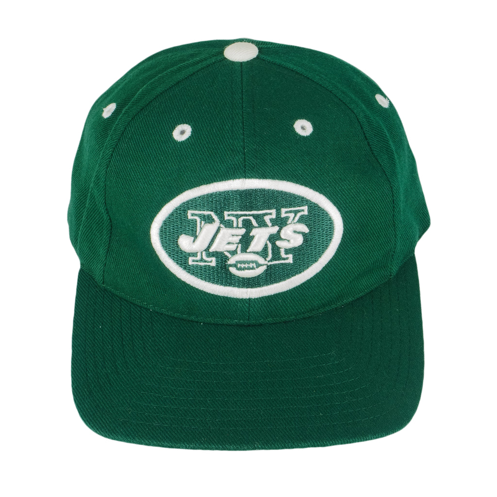 NFL (Logo Athletic) - New York Jets Embroidered Snapback Hat 1990s OSFA Vintage Retro