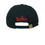 Marlboro (Vanguard) - Black Embroidered Spell-Out Strapback Hat 1990s OSFA Vintage Retro