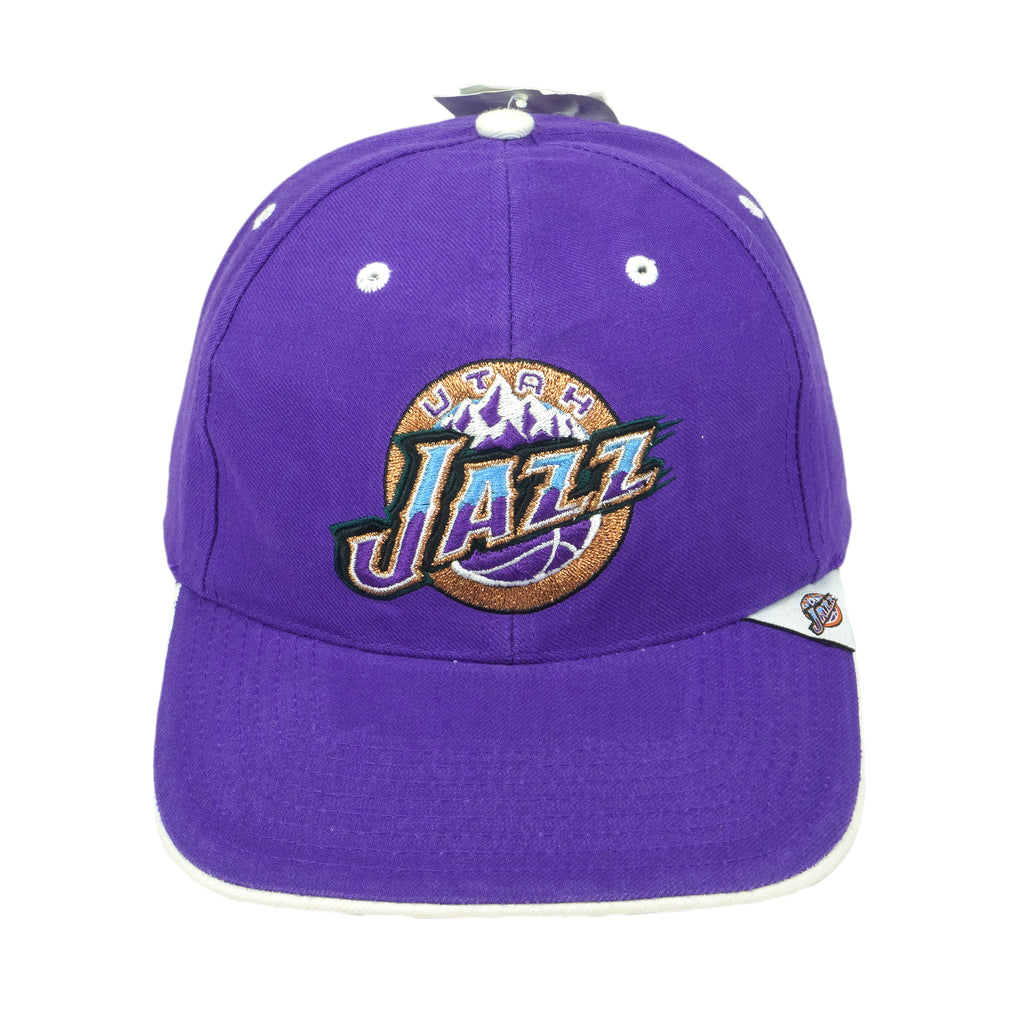 NBA (Twins Enterprise) - Utah Jazz Embroidered Strapback Hat with Tags 1990s OSFA