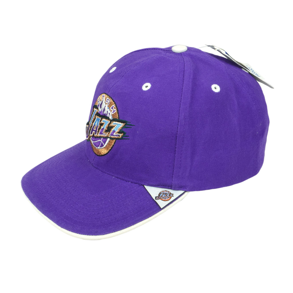 NBA (Twins Enterprise) - Utah Jazz Embroidered Strapback Hat with Tags 1990s OSFA