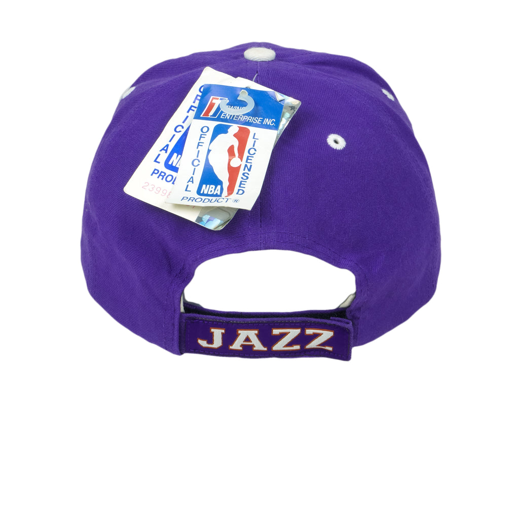 NBA (Twins Enterprise) - Utah Jazz Embroidered Strapback Hat with Tags 1990s OSFA