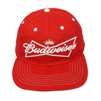 Budweiser - Red Embroidered Snapback Hat 1990s OSFA Vintage Retro