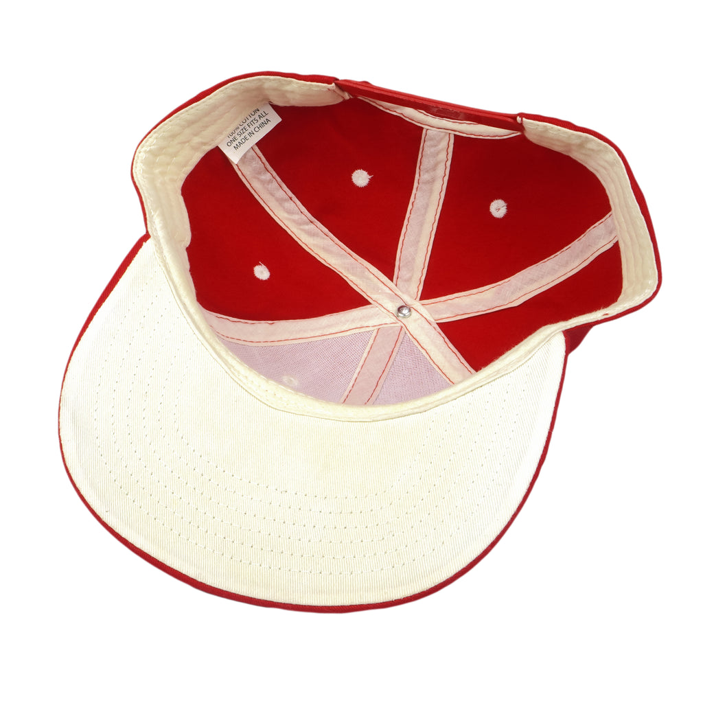 Budweiser - Red Embroidered Snapback Hat 1990s OSFA Vintage Retro