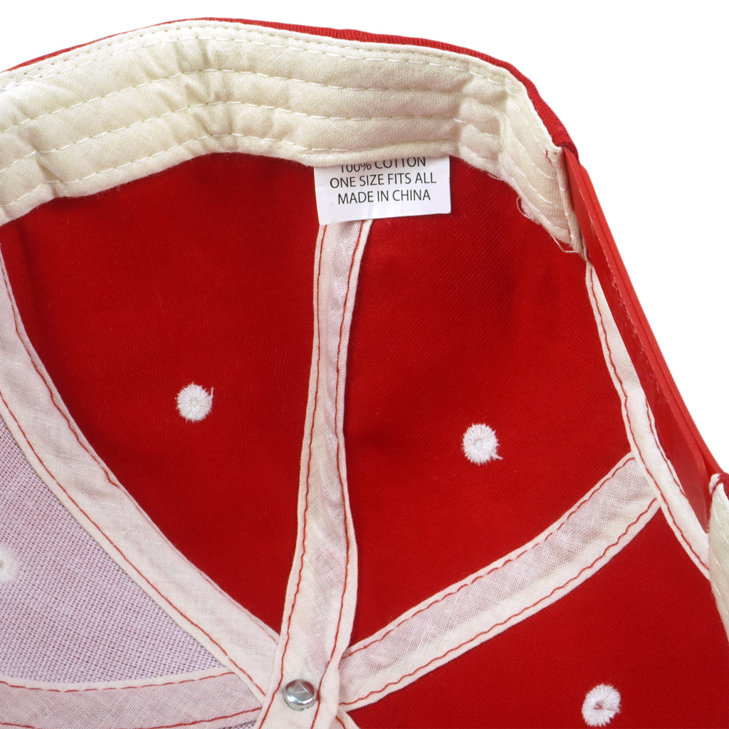 Budweiser - Red Embroidered Snapback Hat 1990s OSFA Vintage Retro