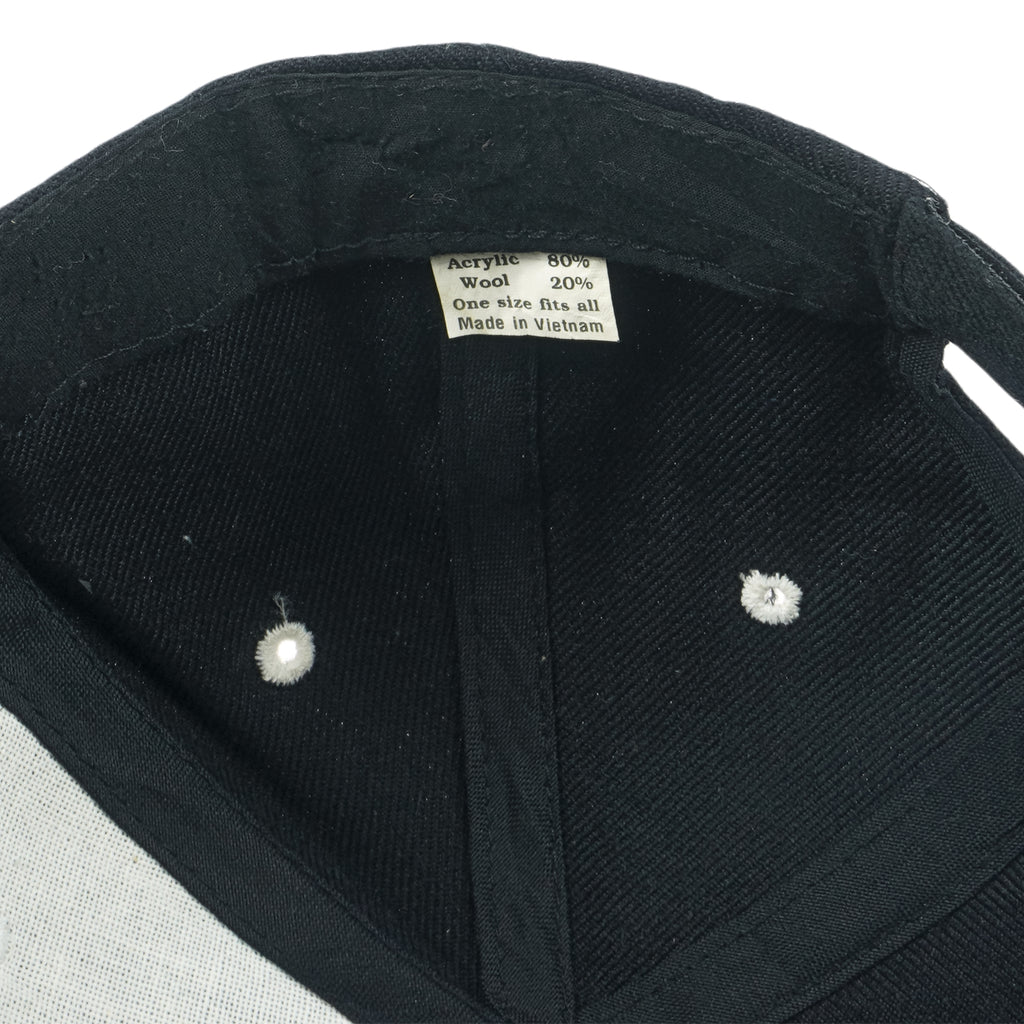 Harley Davidson - Black Embroidered Eagle Strapback Hat 1990s OSFA Vintage Retro