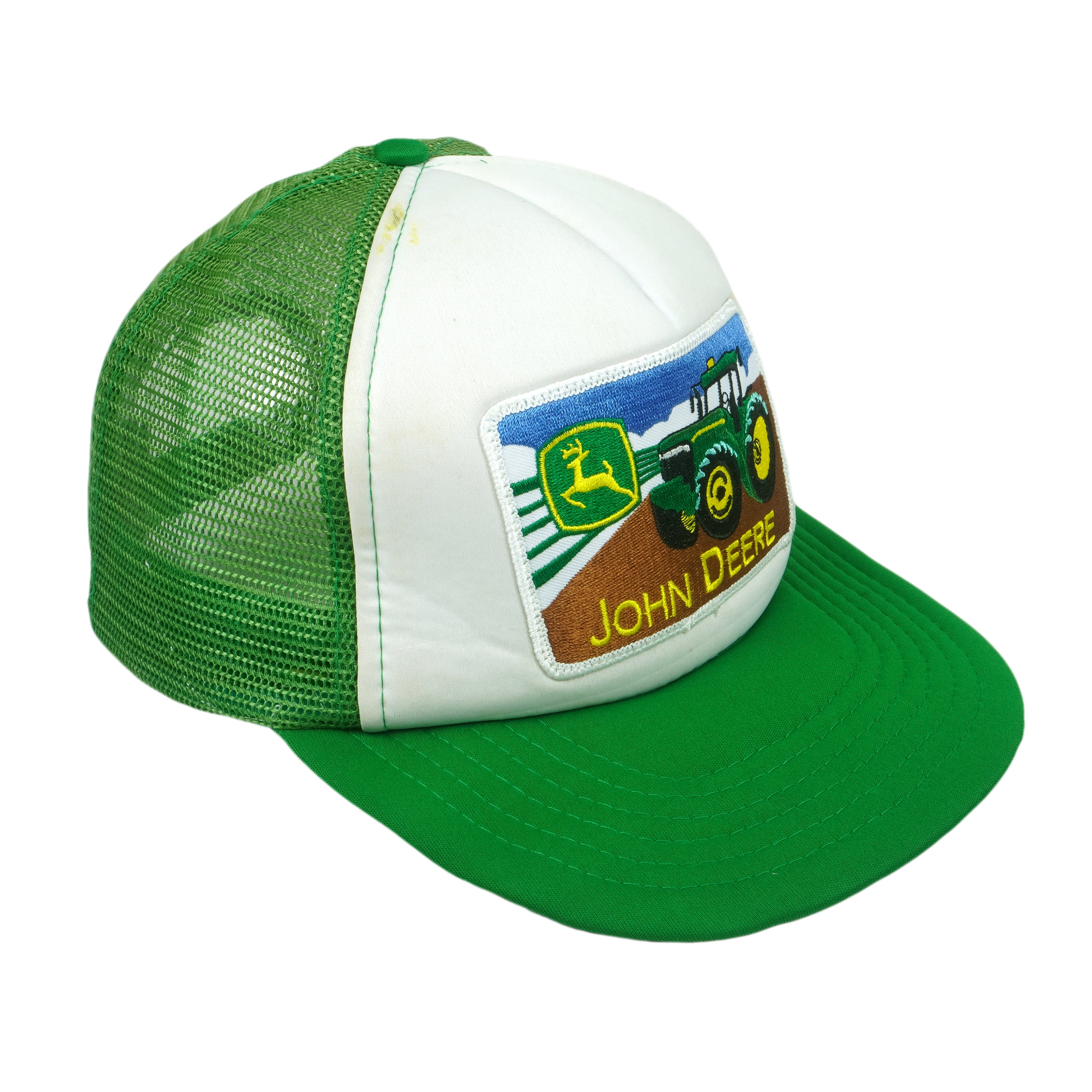 Vintage - John Deere Embroidered Patch Snapback Trucker Hat 1990s OSFA