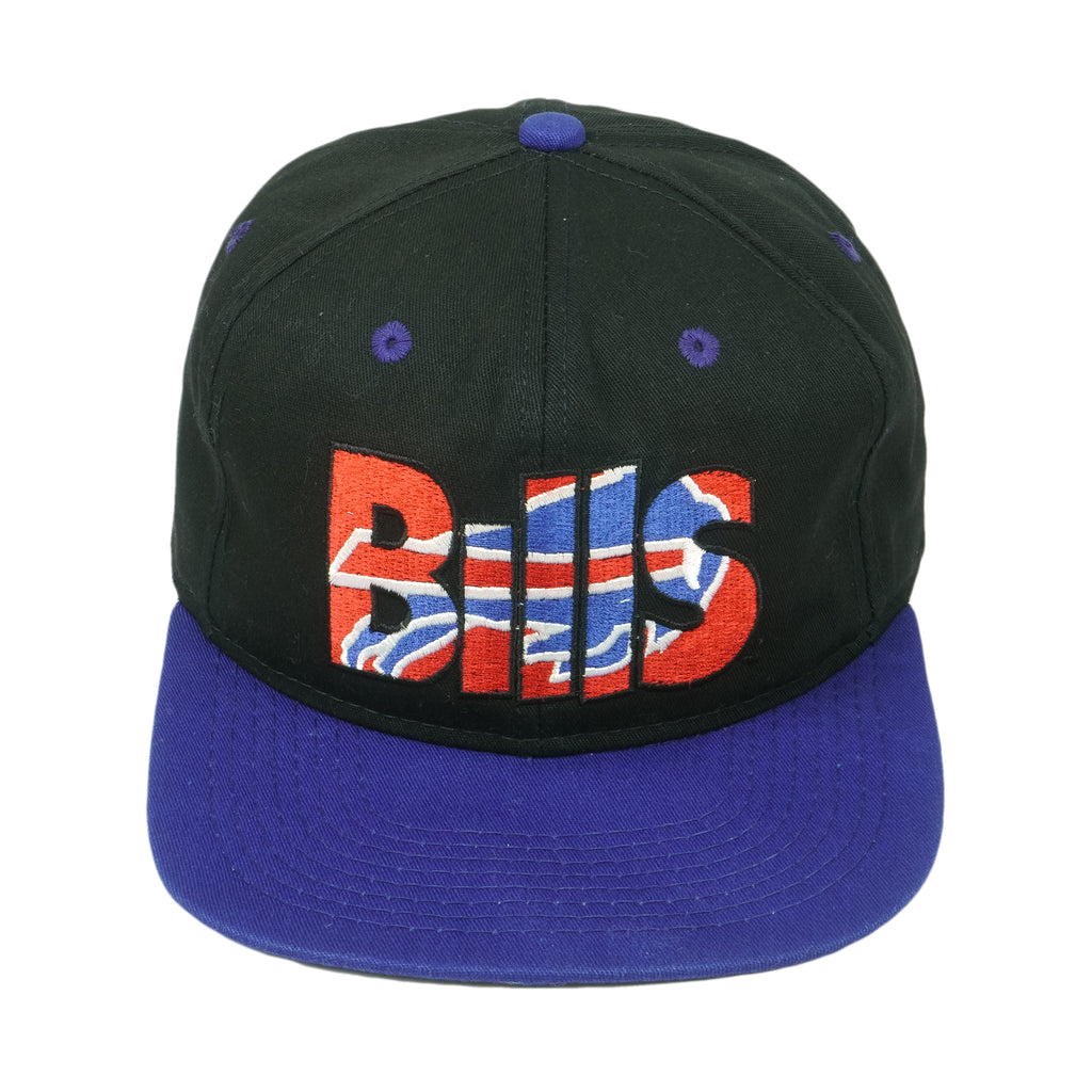 NFL (#1 Apparel) - Buffalo Bills Embroidered Spell-Out Snapback Hat 1990s OSFA Vintage Retro