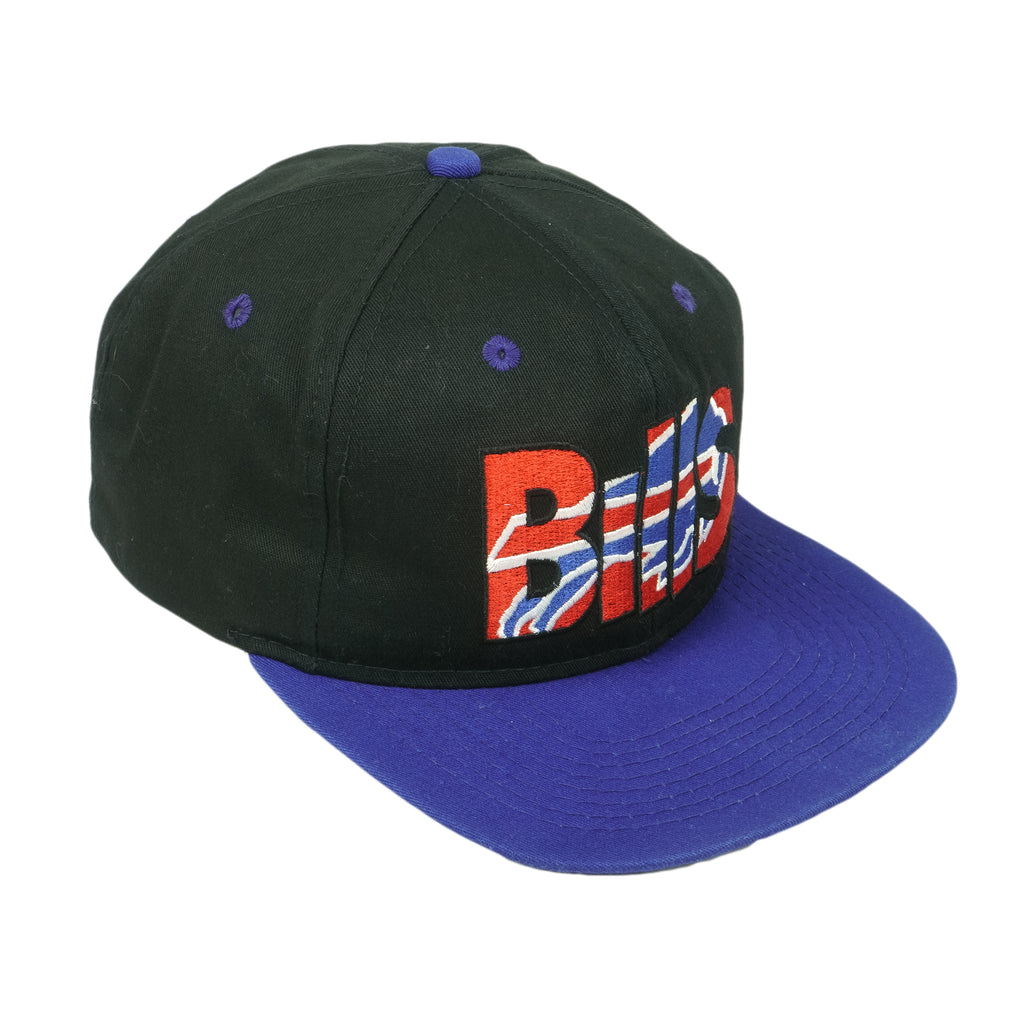 NFL (#1 Apparel) - Buffalo Bills Embroidered Spell-Out Snapback Hat 1990s OSFA Vintage Retro