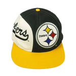 Logo 7 - Pittsburgh Steelers Embroidered Spell-Out Snapback Hat 1990s OSFA Vintage Retro NFL Football