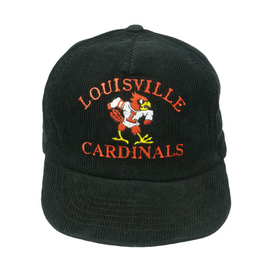 NCAA - Louisville Cardinals Embroidered Corduroy Snapback Hat 1990s OSFA