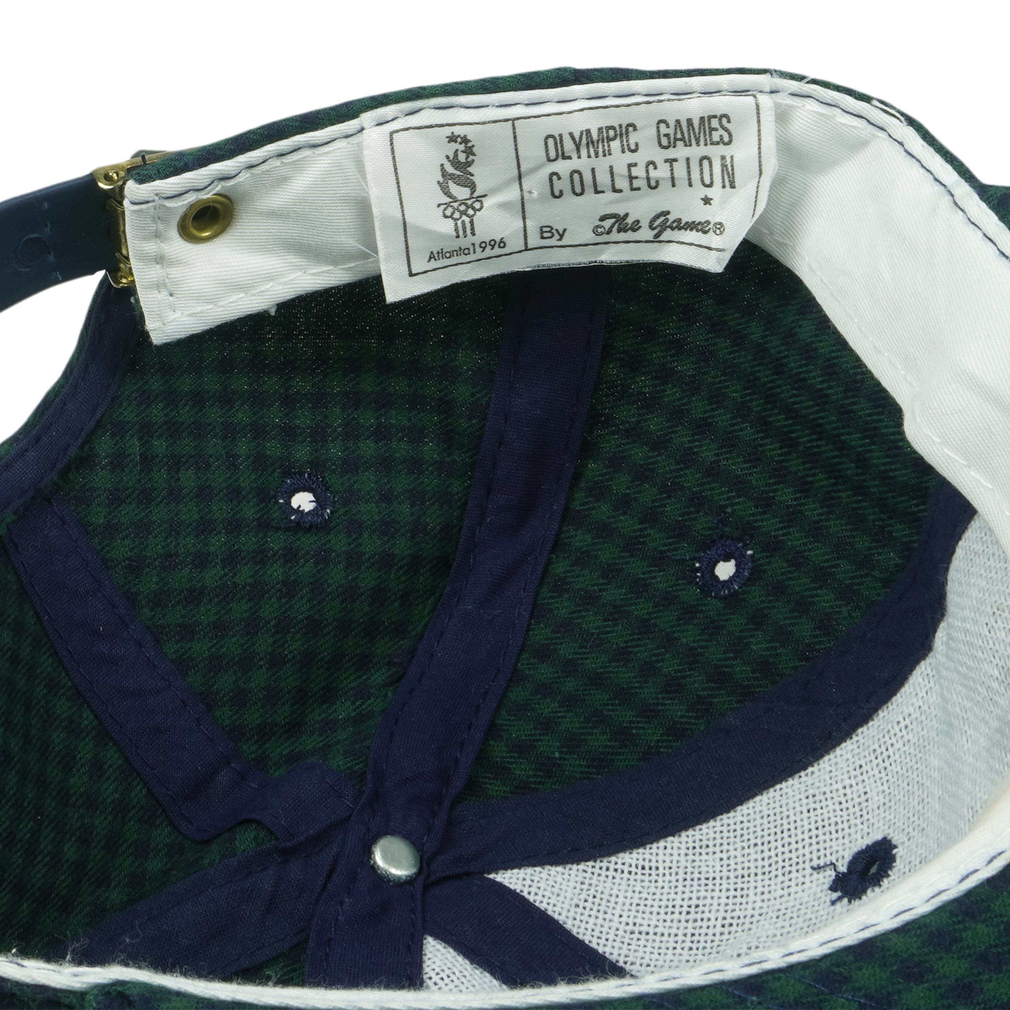 Vintage (The Game) - Atlanta Olympic Games Collection Checked Strapback Hat 1996 OSFA with Gold Embroidery