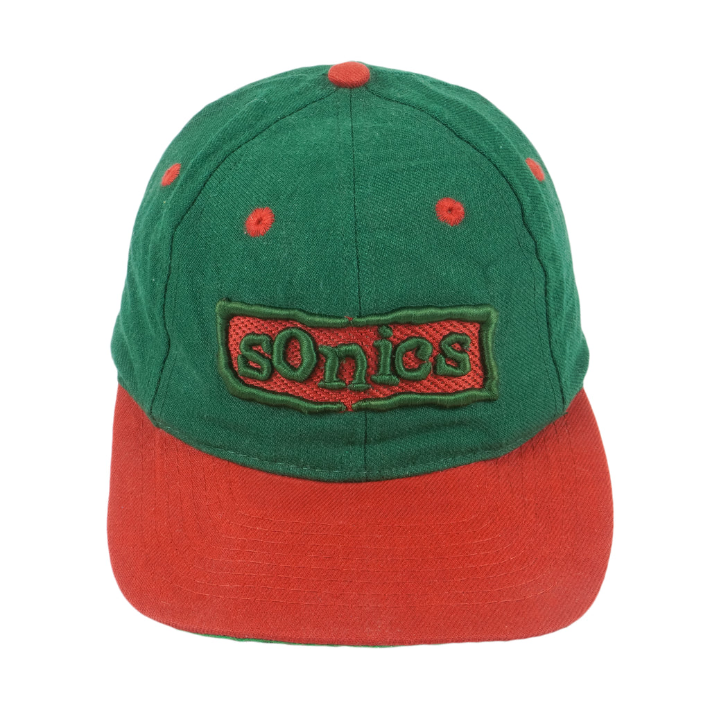 NBA - Seattle Sonics Embroidered Spell-Out Snapback Hat 1990s OSFA Vintage Retro