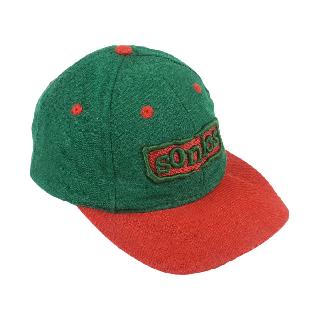 NBA - Seattle Sonics Embroidered Spell-Out Snapback Hat 1990s OSFA Vintage Retro