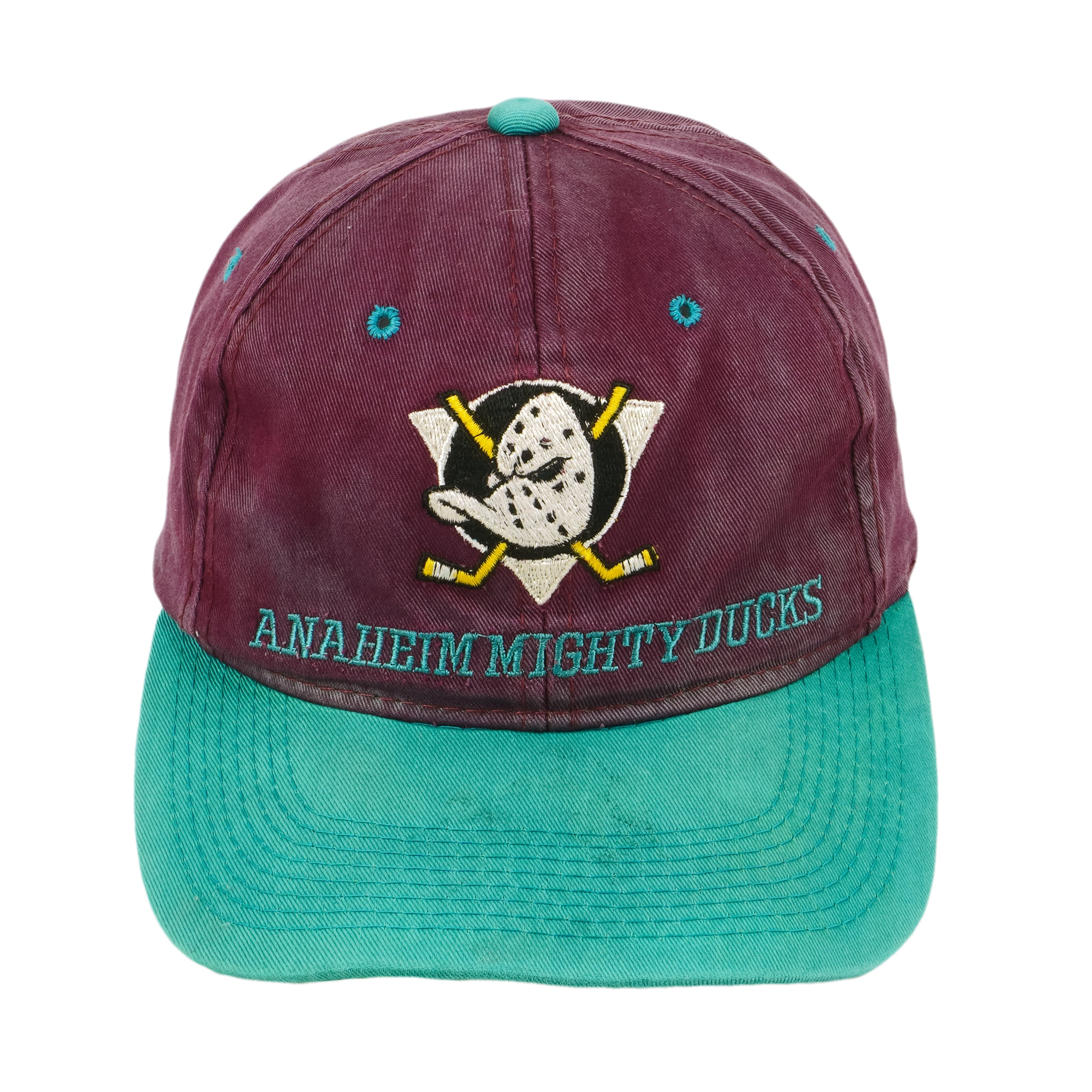 Vintage Anaheim Mighty Ducks Strapback dad hat cap rare 90s NHL hockey  deadstock