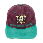 NHL (Young An Hat Co.) - Anaheim Mighty Ducks Snapback Hat 1990s OSFA Vintage Retro