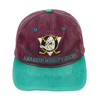 NHL (Young An Hat Co.) - Anaheim Mighty Ducks Snapback Hat 1990s OSFA