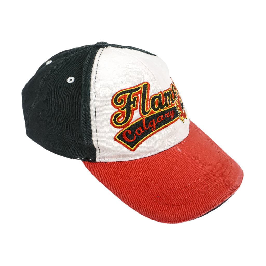 NHL - Calgary Flames Adjustable Hat 1990s OSFA Vintage Retro Hockey