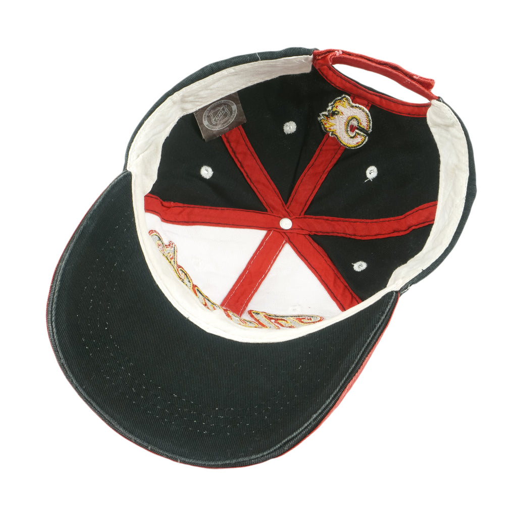 NHL - Calgary Flames Adjustable Hat 1990s OSFA Vintage Retro Hockey