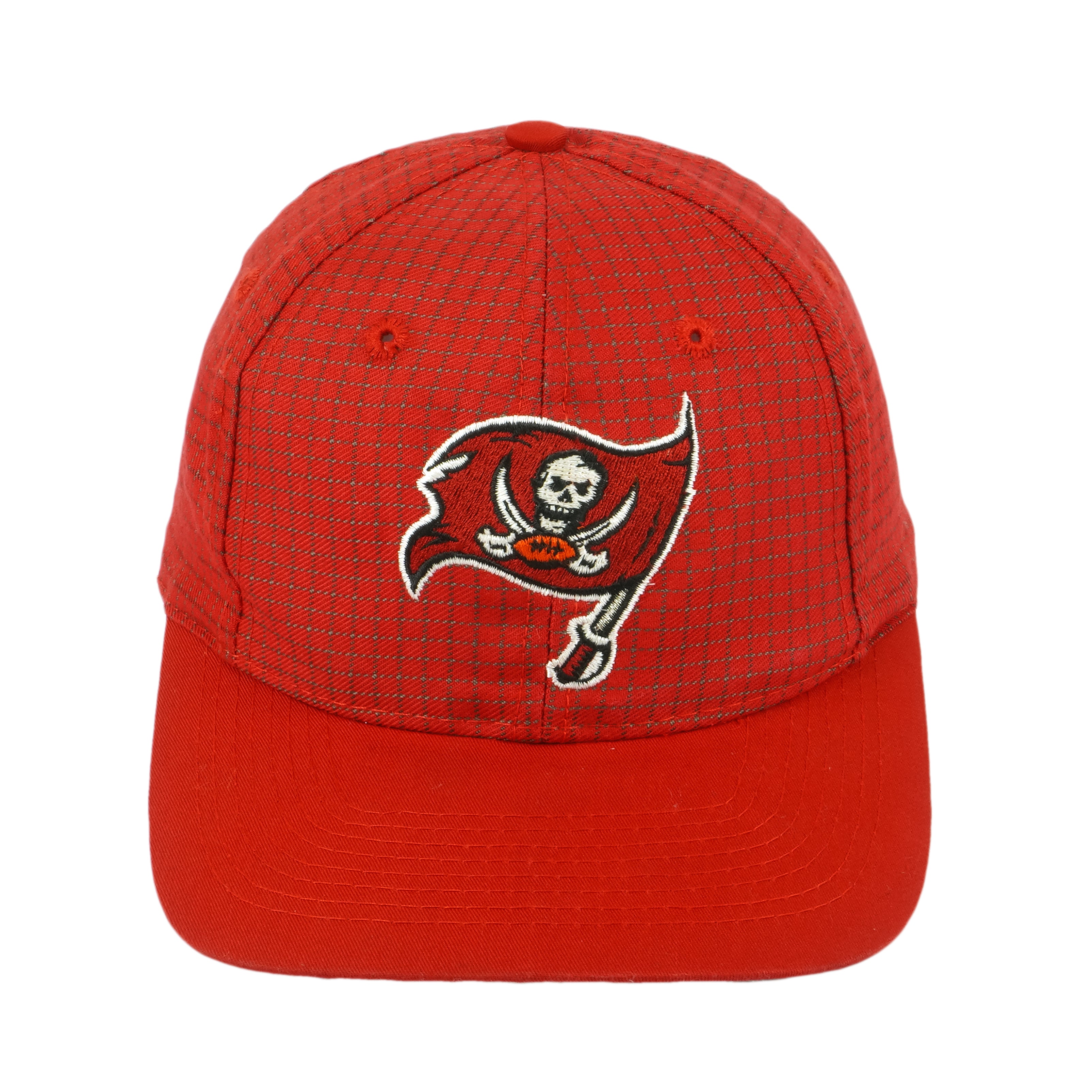 NFL (Logo 7) - Tampa Bay Buccaneers Checked/Plaid Snapback Hat 1990s OSFA Vintage Retro