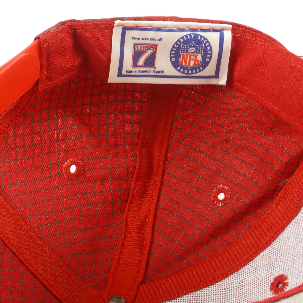 NFL (Logo 7) - Tampa Bay Buccaneers Checked/Plaid Snapback Hat 1990s OSFA Vintage Retro
