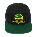 NBA (Competitor) - Seattle Supersonics Embroidered Snapback Hat 1990s OSFA Vintage Retro