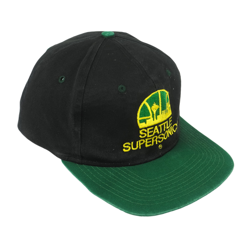 NBA (Competitor) - Seattle Supersonics Embroidered Snapback Hat 1990s OSFA Vintage Retro