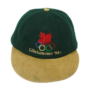 Vintage - Green with Plaid Team Canada Lillehammer 94 Olympics Suede Strapback Hat 1994 OSFA